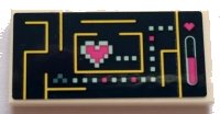 LEGO part Tile 2 x 4 with Computer Game on Dark Blue Background Pattern (Sticker) - Set 41329 87079pb1041