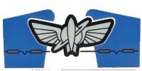 LEGO part Tile 2 x 4 with Light Aqua Star Command Logo, Blue Panels and Circuitry Pattern 87079pb1544