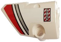 LEGO part Technic, Panel Fairing # 1 Small Smooth Short, Side A with Red and Silver Stripes and 'NO STEP' Pattern (Sticker) - Set 42057 87080pb052