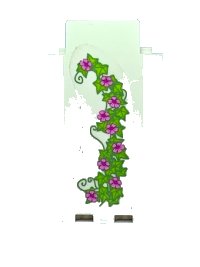LEGO part Panel 3 x 3 x 6 Corner Wall without Bottom Indentations with Ivy Trunks with 9 Magenta Flowers Pattern 1 (Sticker) - Set 41055 87421pb043L