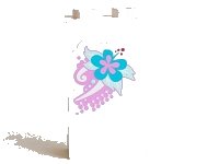 LEGO part Panel 1 x 2 x 3 with Side Supports - Hollow Studs with Bright Pink, Light Aqua, and Medium Azure Flower Pattern (Sticker) - Set 3184 87544pb014