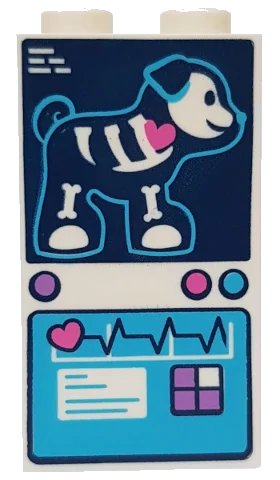 LEGO onderdeel Panel 1 x 2 x 3 with Side Supports - Hollow Studs with Puppy X-Ray Image and Medical Chart Pattern (87544pb043)