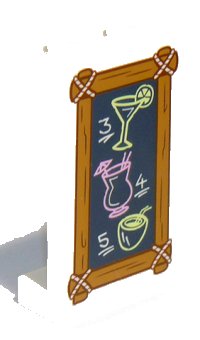 LEGO part Panel 1 x 2 x 3 with Side Supports - Hollow Studs with Chalk Board with Wooden Border and Drinks Menu Pattern 87544pb058