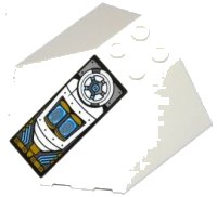 LEGO part Windscreen 6 x 6 x 2 Canopy with Engine and Valve Pattern (Sticker) - Set 70588 87606pb03