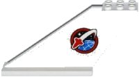 LEGO onderdeel Tail 12 x 2 x 5 with Space Shuttle Logo Pattern on Both Sides (Stickers) - Set 60080 87614pb008