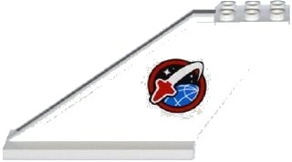 LEGO onderdeel Tail 12 x 2 x 5 with Space Shuttle Logo Pattern on Both Sides (Stickers) - Set 60080 (87614pb008)