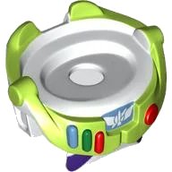 LEGO part Minifigure Spacesuit with Lime Trim, Colored Buttons, and Detailed Star Command Logo Pattern (Buzz Lightyear) 88064pb04