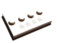 LEGO part Tile, Modified 3 x 4 with 4 Studs in Center with 4 Silver Stars Pattern 88646pb004