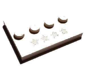 LEGO onderdeel Tile, Modified 3 x 4 with 4 Studs in Center with 4 Silver Stars Pattern (88646pb004)