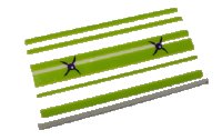 LEGO part Slope, Curved 2 x 4 x 2/3 with Bottom Tubes with Lime Striped Cushion and Buttons Pattern (Sticker) - Set 41369 88930pb141