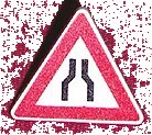 LEGO part Road Sign 2 x 2 Triangle with Clip with Lane Merge Pattern 892pb004
