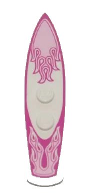 LEGO onderdeel Minifigure, Utensil Surfboard Standard with Bright Pink and Dark Pink Flames on Magenta Background Pattern (90397pb002)