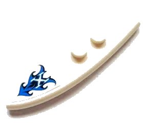 LEGO onderdeel Minifigure, Utensil Surfboard Standard with Black and Blue Waves and White Letter 'X' Pattern (Sticker) - Set 60011 (90397pb004)