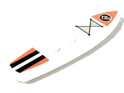 LEGO onderdeel Minifigure, Utensil Surfboard Standard with Coral and Black Stripes and Sports Logo Pattern (90397pb013)
