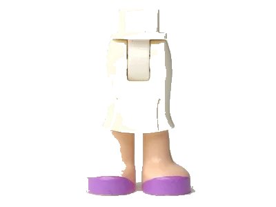 LEGO onderdeel Mini Doll Hips and Skirt Long, Light Nougat Legs and Medium Lavender Shoes Pattern - Thick Hinge (92249c00pb02)