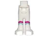 LEGO part Mini Doll Hips and Trousers with Back Pockets with Magenta and Dark Turquoise Angled Stripes Pattern - Thick Hinge 92253c00pb34