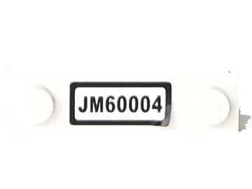 LEGO onderdeel Plate, Modified 1 x 4 with 2 Studs without Groove with 'JM60004' Pattern (Sticker) - Set 60004 (92593pb012)