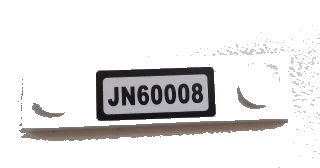 LEGO part Plate, Modified 1 x 4 with 2 Studs without Groove with 'JN60008' Pattern (Sticker) - Set 60008 (92593pb013)
