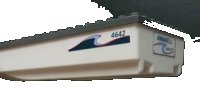 LEGO onderdeel Boat, Hull Unitary 28 x 8 with Dark Bluish Gray Top with 'ANNABELL' on Stern and '4642' on Both Sides Pattern (Stickers) - Set 4642 92710c01pb01