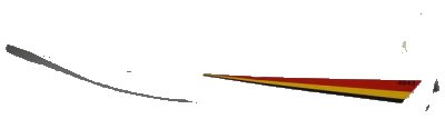LEGO onderdeel Boat, Hull Unitary 28 x 8 with White Top with Red, Yellow and Black Stripes and '4643' Pattern on Both Sides (Stickers) - Set 4643 (92710c02pb01)