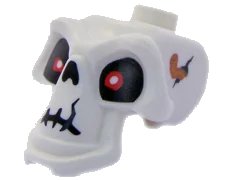 LEGO onderdeel Minifigure, Head, Modified Skull with Red Eyes, Cracks, and Worm Pattern (93066pb01)