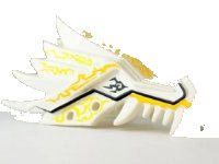 LEGO part Dragon Head (Ninjago) Jaw Upper with Yellow Lightning Spirit Pattern 93070pb06