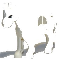 LEGO onderdeel Horse with 2 x 2 Cutout with Bright Light Blue Eyes and 3 Black Eyelashes Pattern 93083c01pb02