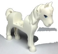 LEGO onderdeel Horse with 2 x 2 Cutout with Dark Azure Eyes with 2 Black Eyelashes Pattern 93083c01pb18