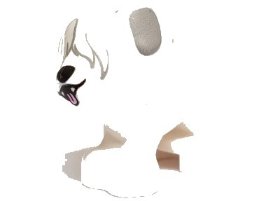 LEGO onderdeel Dog, Friends, Puppy, Standing with Fur over Eyes, Black Nose, Open Mouth with Tongue and Light Bluish Gray Ears Pattern (Max) (93088pb06)
