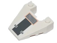 LEGO part Wedge 4 x 4 Taper with Stud Notches with SW Snowspeeder Vent, Light and Dark Bluish Gray Grille Pattern (Sticker) - Set 75014 93348pb001