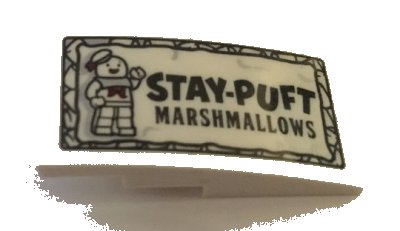 LEGO part Slope, Curved 4 x 2 with Stay-Puft Marshmallows Pattern (Sticker) - Set 10274 (93606pb119)