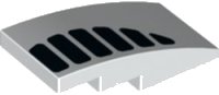 LEGO onderdeel Slope, Curved 4 x 2 with Black Air Vent Grille Pattern Model Right Side 93606pb142R