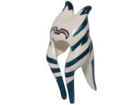 LEGO onderdeel Minifigure, Headgear Headdress SW Togruta Montrals Long with Dark Blue Stripes, Silver Headband Pattern (Ahsoka Tano) 93696pb03
