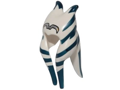 LEGO onderdeel Minifigure, Headgear Headdress SW Togruta Montrals Long with Dark Blue Stripes, Silver Headband Pattern (Ahsoka Tano) (93696pb03)