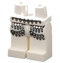 LEGO part Hips and Legs with Silver Tassels Pattern 970c00pb0049