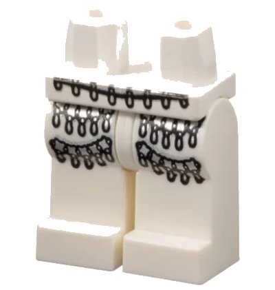 LEGO onderdeel Hips and Legs with Silver Tassels Pattern (970c00pb0049)