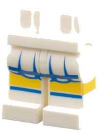 LEGO part Hips and Legs with Blue and White Short Skirt and White Shoes Pattern 970c00pb0058