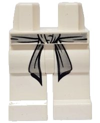 LEGO part Hips and Legs with Light Bluish Gray Karate Belt Pattern 970c00pb0087