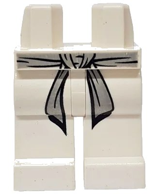 LEGO onderdeel Hips and Legs with Light Bluish Gray Karate Belt Pattern (970c00pb0087)