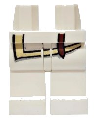 LEGO onderdeel Hips and Legs with Tan Shirt Edge and Brown Strap Pattern 970c00pb0127