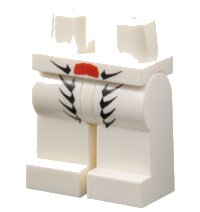 LEGO part Hips and Legs with Black Scales and Red Scale Pattern 970c00pb0132