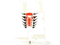 LEGO part Hips and Legs with Black and Red Scales Pattern 970c00pb0135