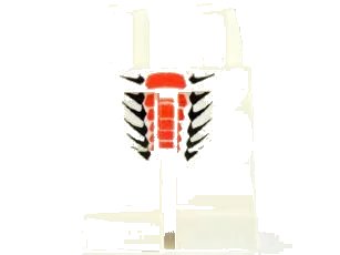LEGO onderdeel Hips and Legs with Black and Red Scales Pattern (970c00pb0135)