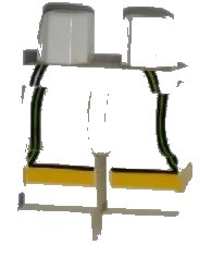 LEGO onderdeel Hips and Legs with White Tennis Shorts with Lime Lines Pattern (970c00pb0150)