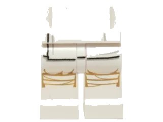 LEGO onderdeel Hips and Legs with SW White Leggings, Puttees Loose, Thin Wrap Pattern (970c00pb0325)