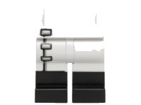 LEGO part Hips and Legs with 3 Black and Gray Clasps and Black Boots Pattern 970c00pb0444