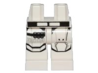 LEGO onderdeel Hips and Legs with SW Flametrooper Ep. 7 Black and Gray Lines Armor with Bullet Belt in Right Leg Pattern 970c00pb0452