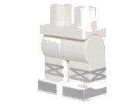 LEGO part Hips and Legs with Silver Toe Shoes with Crossed Laces Pattern 970c00pb0496