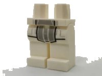LEGO part Hips and Legs with Silver Circuitry and Light Bluish Gray Sash in Middle Pattern 970c00pb0677