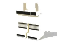 LEGO onderdeel Hips and Legs with Black Belt, Silver and Black Knee Pads and Toes Pattern 970c00pb0710